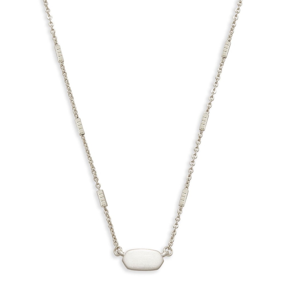 NWT Kendra Scott Fern Pendant Necklace in Silver / Dustbag Included / MSPR $55